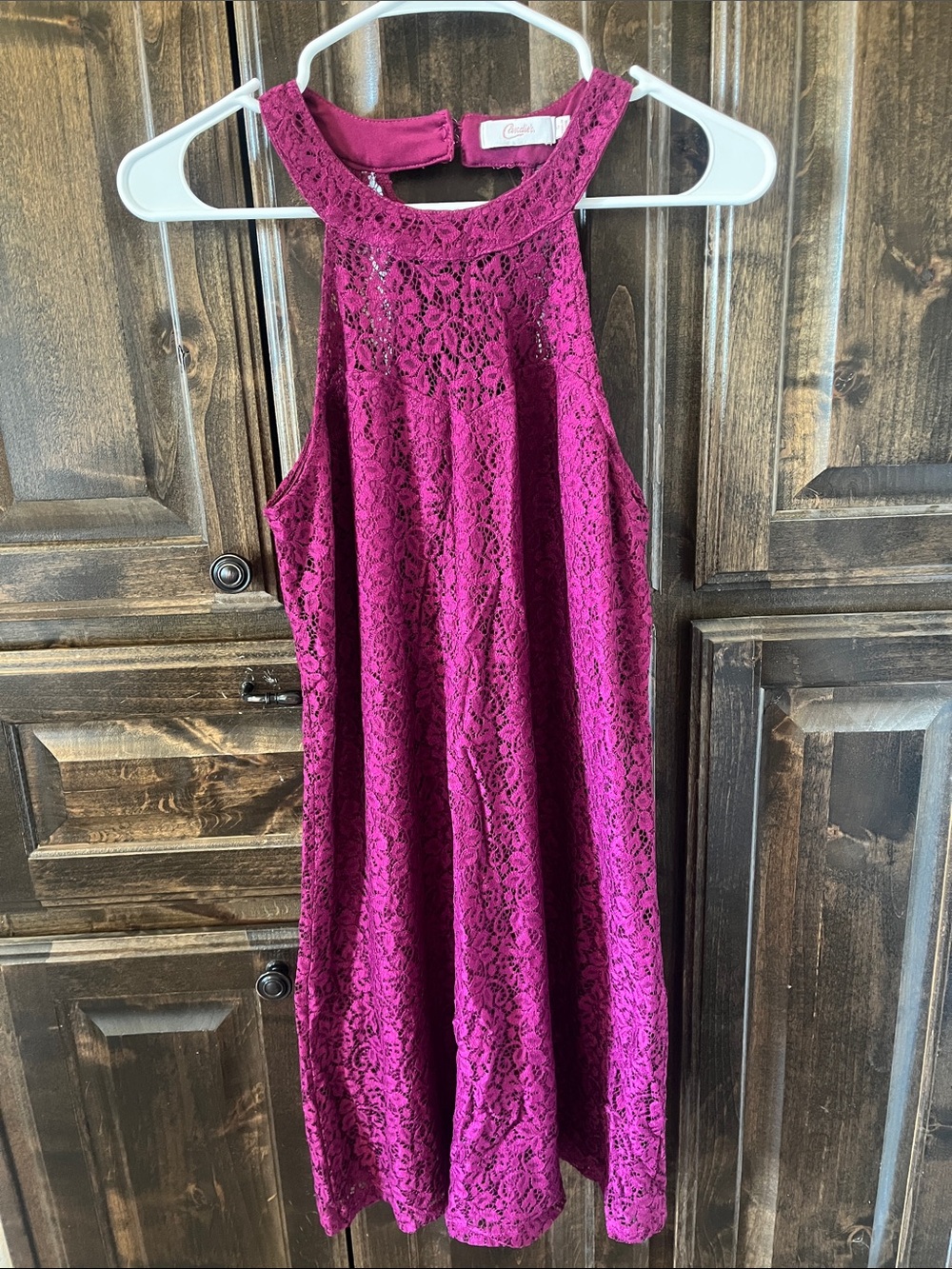 Purple lace juniors dress